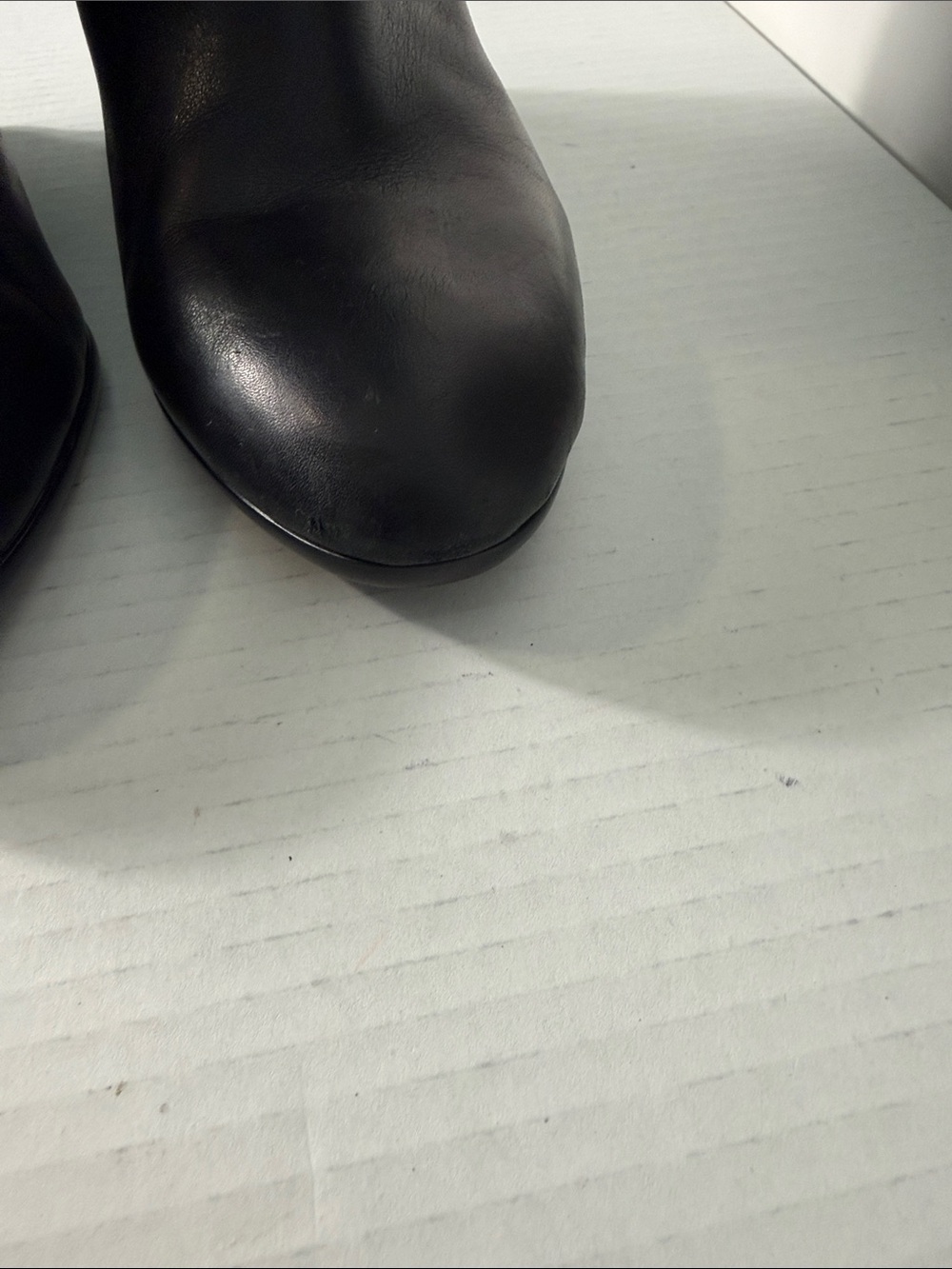 Lauren Ralph Lauren TIA Black Leather Knee-High Wedge Boots Size 7 - Picture 6 of 15